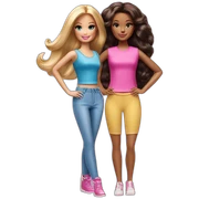 Barbie and girl sticker