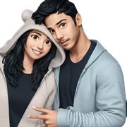 girl and boy smiling together sticker