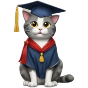 graduation cat sticker