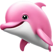 Happy pink dolphin sticker