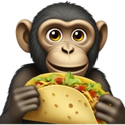 Monkey eating taco sticker