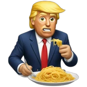 trump eating spaghetti sticker