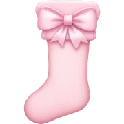 pale pink stocking with pale pink bow sticker