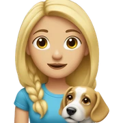 blonde girl with dog sticker