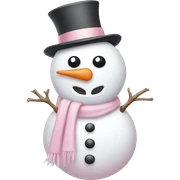 Cute white and light pink snowman sticker