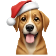Dog with a Christmas hat sticker