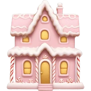 light pink and gold and white gingerbread house sticker