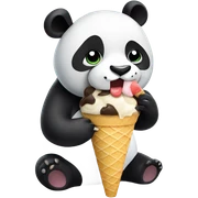 Panda eating ice cream sticker