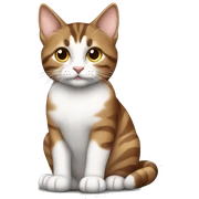 Brown and white tabby sitting sticker