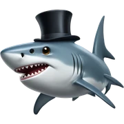Shark with a top hat sticker