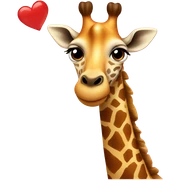 Giraffe with heart sticker