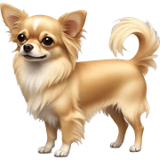 blonde long haired chihuahua full body sticker