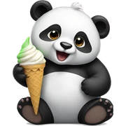 Panda eating ice cream sticker