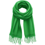 Realistic green winter scarf isolated. sticker
