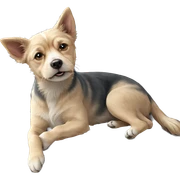 realistic dog portrait in focus sticker