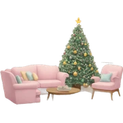 pastel christmas living room no people sticker