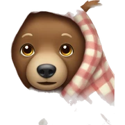 bear cozy in blanket sticker