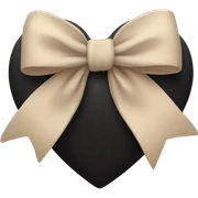black heart with beige bow sticker