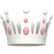 White and pastel pink crown sticker