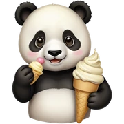 Panda eating ice cream sticker