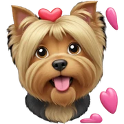 dog with heart tongue out sticker