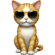 Cat with sunglasses sticker