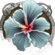 Hibiscus with metal protection. sticker