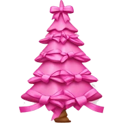 pink christmas tree with bows sticker