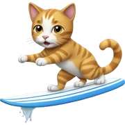 Cat surfing  sticker