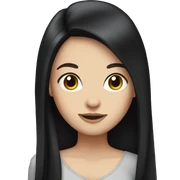 white girl with long black hair sticker