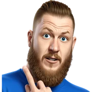 blue shirt portrait of guy sticker