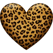 Leopard print heart sticker