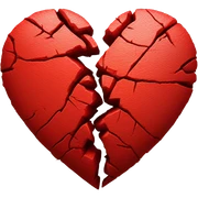 red broken heart sticker