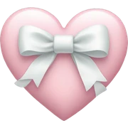 Pastel pink heart with white bow sticker