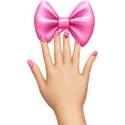 Nails with a pink bow sticker