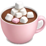 Light Pink mug of hot chocolate with marshmallows  sticker