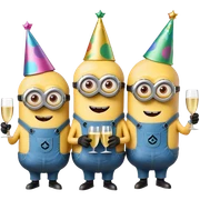 Minion birthday paety sticker