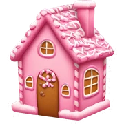 Pink gingerbread house sticker