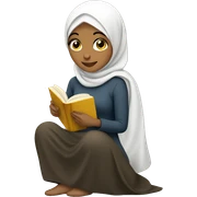 Hijabi reading book sticker