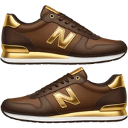Metallic 24k gold and mocha brown womens stylish sneakers sticker