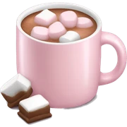 Light Pink mug of hot chocolate with marshmallows  sticker