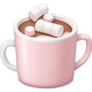 Light Pink mug of hot chocolate with marshmallows  sticker