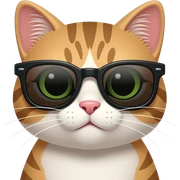 Cat with sunglasses sticker