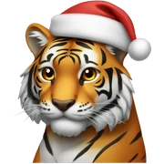 tiger with santa hat sticker