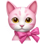 Pink cat with a bow sticker