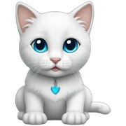 weiße babykatze mit tiefblauen augen sticker