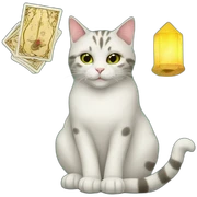 cat and tarot cards sticker