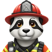 Firefighter panda sticker