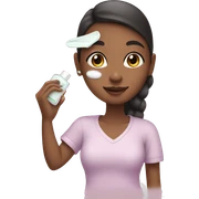 Girl putting on skin care sticker