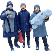 boys playing in the snow sticker
